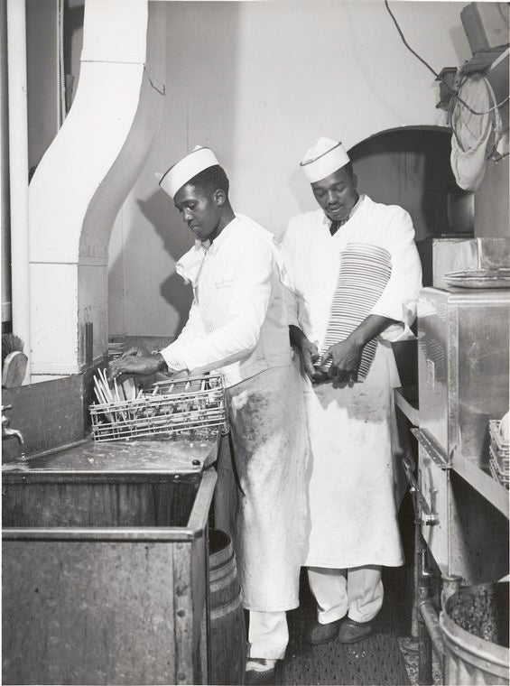 Negro bus-boy dishwashers, Investment Pharmacy, Washington, D.C., July 1941.