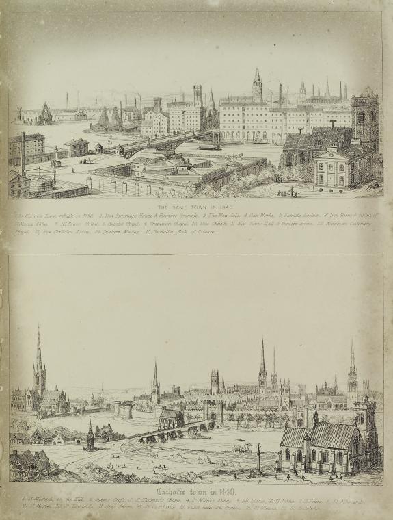 Catholic town in 1440 - The same town in 1840