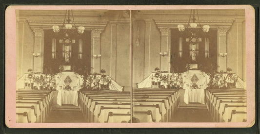 Interior of Universalist church, Easter 1878.