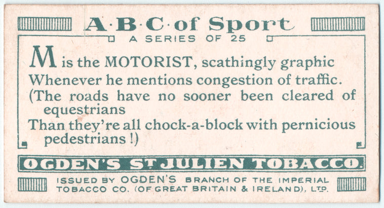 M is the MOTORIST, scathingly graphic ...