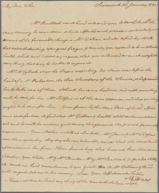Letter to George Jones, Louisville [Ga.]