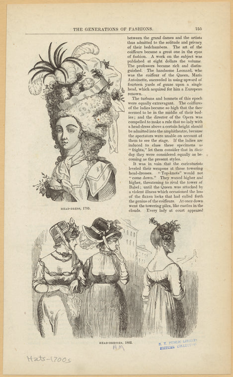 Head-dress, 1785 ; Head-dresses, 1802