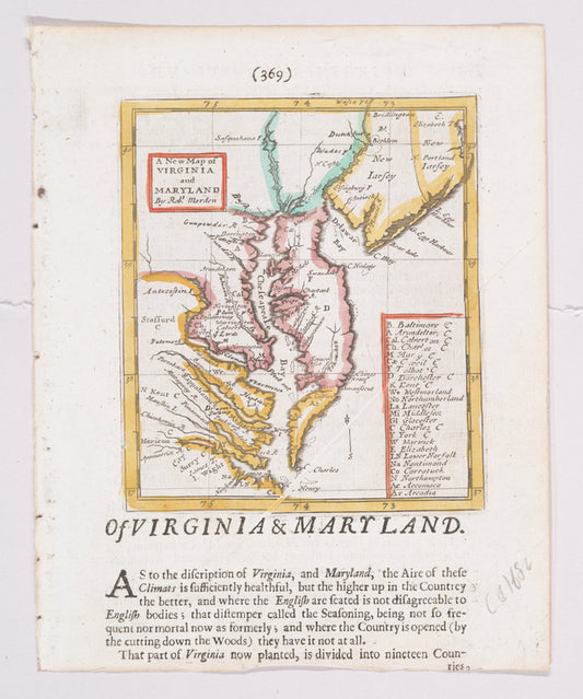 A new map of Virginia and Maryland