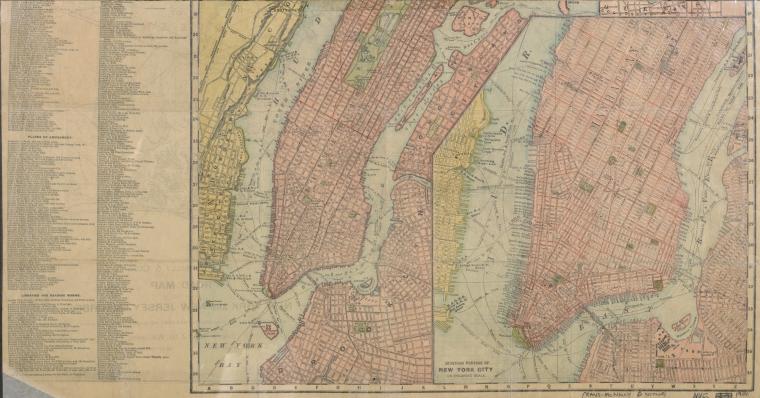 Map of New York City: showing portions of Brooklyn, Jersey City, and Westchester Co.