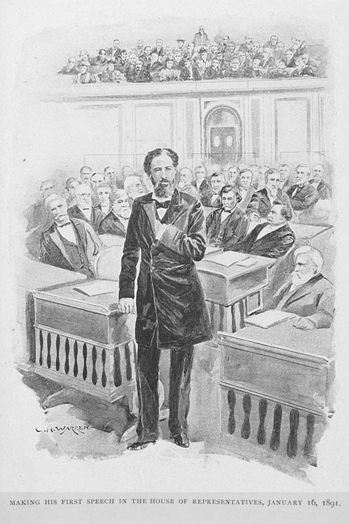 Making his first speech in the House of Representatives, January 16, 1891.