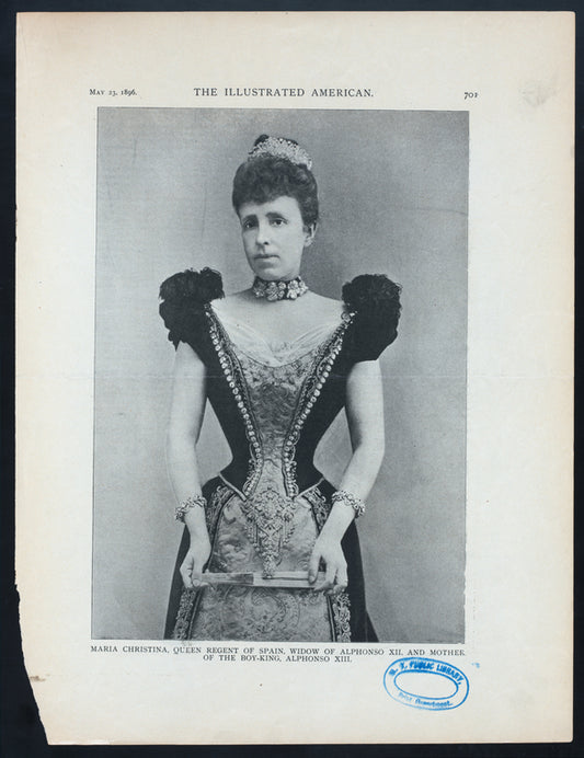 Maria Christina, queen regent of Spain, widow of Alphonso XII. and mother of the boy-king, Alphonso XIII.