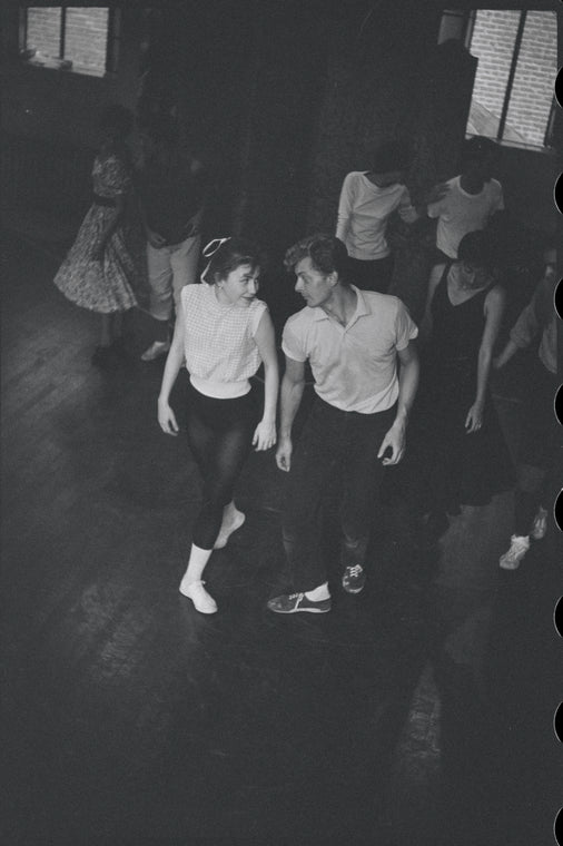 Dancers in rehearsal for the stage production West Side Story