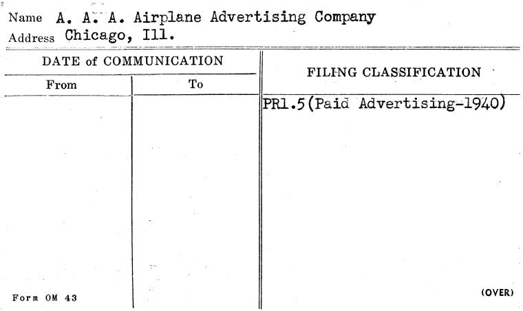 A.A.A. Airplane Advertising Company
