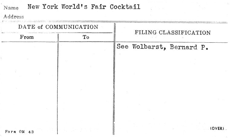 New York World's Fair Cocktail