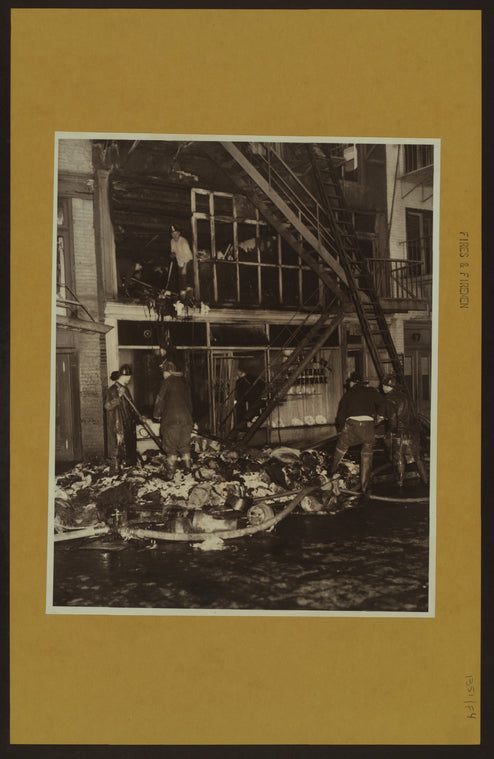 Fire and firemen - [Firemen overhauling.]