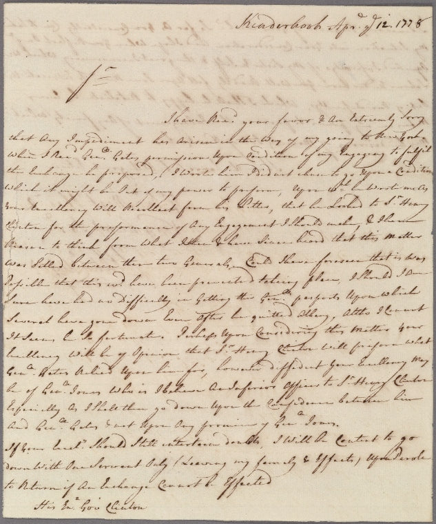 Letter to Gov. George Clinton