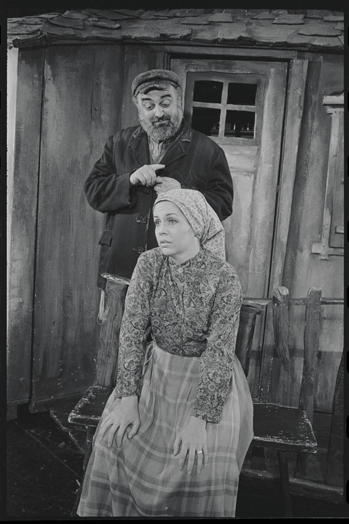 Joe Cusanelli and Laura Stuart in the stage production Fiddler on the Roof