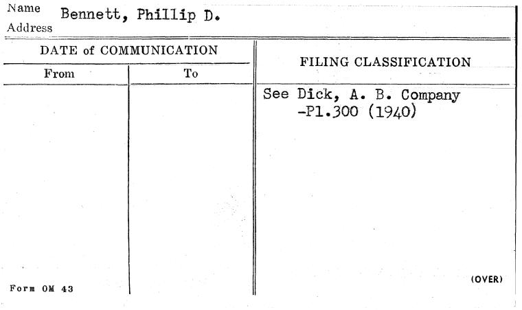 Bennett, Phillip D.