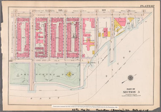 Bounded by Avenue A, E. 91st Street, East River, East End Avenue (Carl Schurz Park) and E. 85th Street