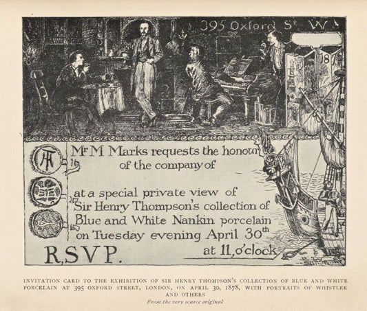 Invitation card to the exhibition of Sir Henry Thompson's collection.