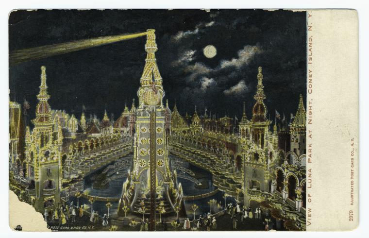 View of Luna Park at night, Coney Island, N. Y.