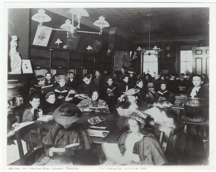 Interior of the Chatham Square Branch of the New York Public Library, ca. 1906