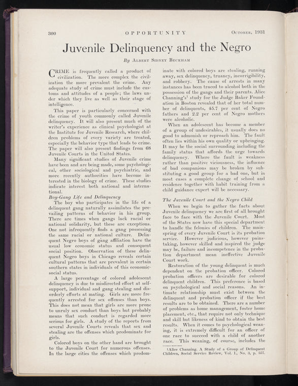 Opportunity: journal of Negro life