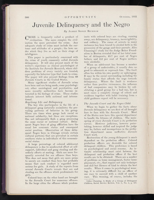 Opportunity: journal of Negro life