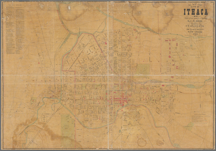Map of City of Ithaca, N.Y.: from actual surveys and records