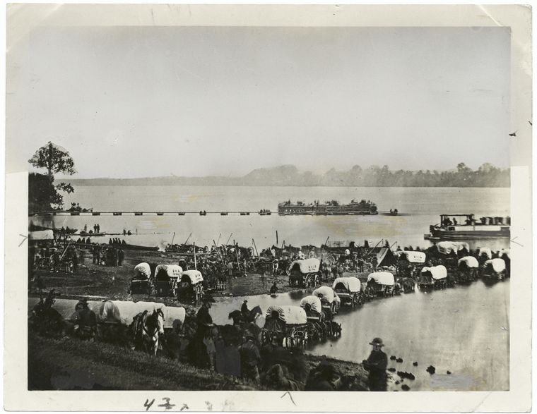 Landing Supplies on the James River, 1864.