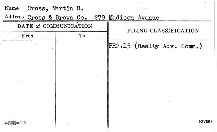 Cross, Martin R.