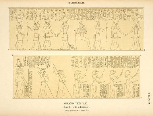 Denderah. Grand temple. Chambres de la terrasse. Osiris du nord. Chambre no. 2.