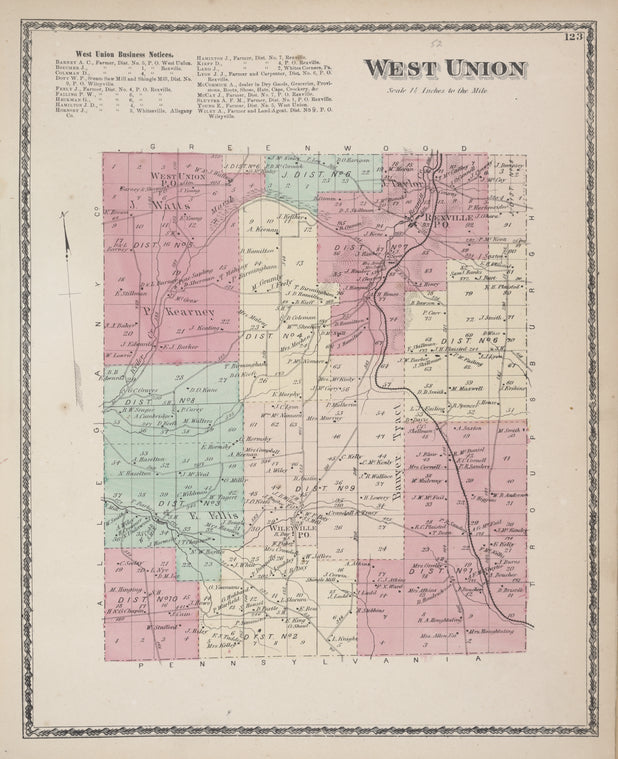 West Union Business Notices; West Union [Township]