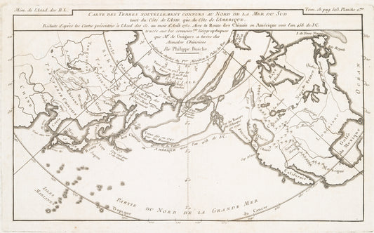 Carte des terres nouvellement connues au nord de la Mer du Sud, tant du Côtè de l'Asie que du Côte de l'Amerique ...