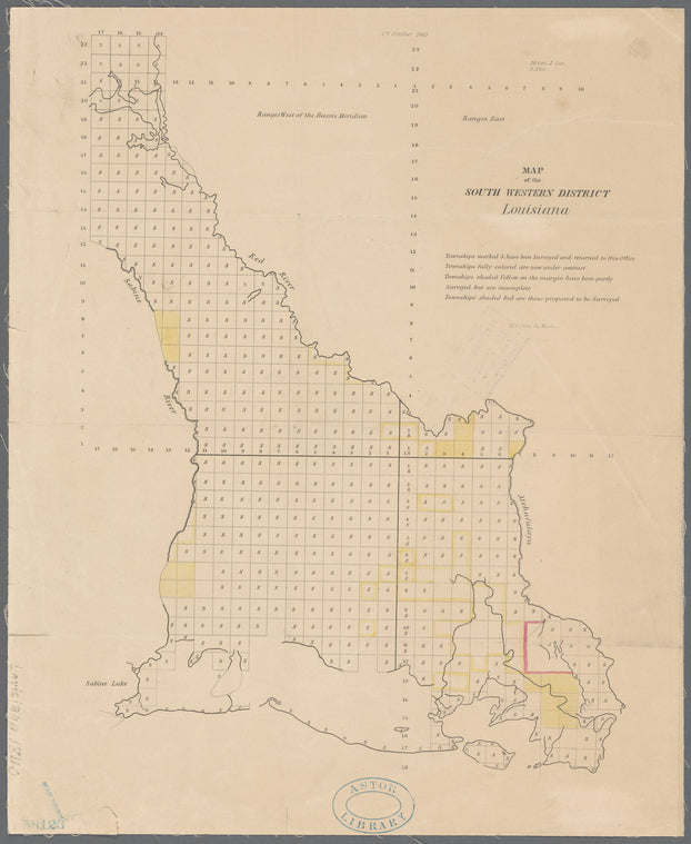 Map of the South Western district Louisiana