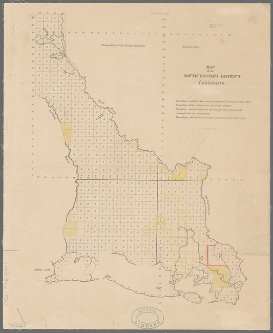 Map of the South Western district Louisiana
