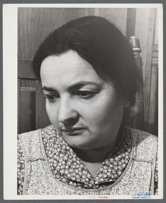 Mrs. Anthony Forgetta, Italian. Her husband and daughter work at the mill nearby all thru the winter (when they can) and during the summer everyone works on the small vegetable farm they run in Andover, Massachusetts.