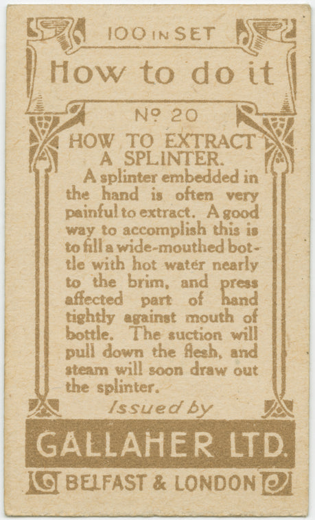 How to extract a splinter.