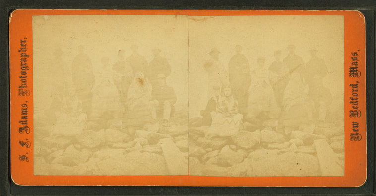 Group on a rocky beach.