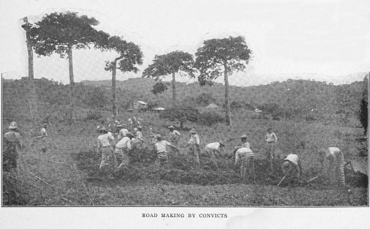 Road making by convicts.