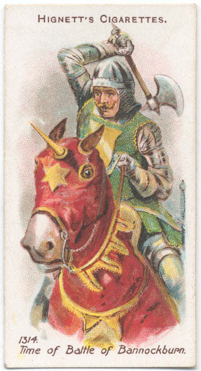 Arms and Armour. A knight with a battle-axe. 1314. Time of Battle of Bannockburn.