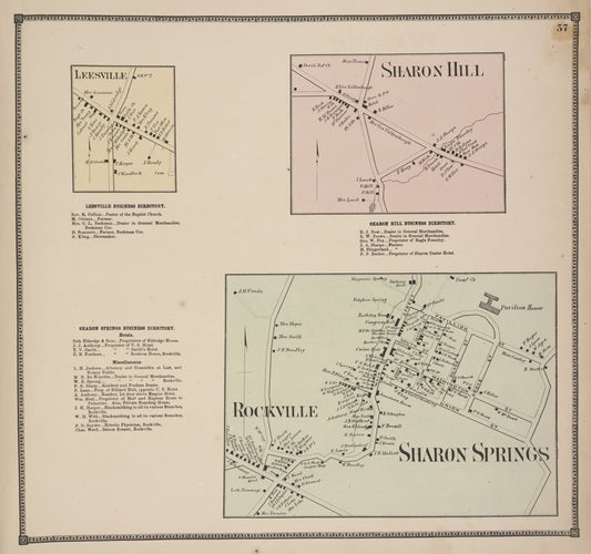 Leesville [Village]; Leesville Business Directory; Sharon Springs Business Directory; Sharon Hill [Village]; Sharon Hill Business Directory; Sharon Springs [Village]