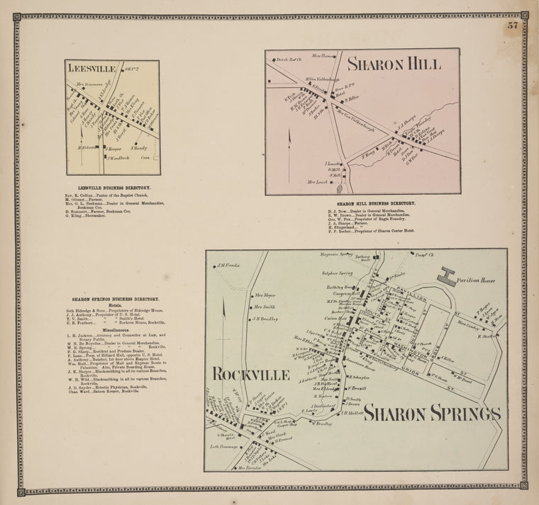 Leesville [Village]; Leesville Business Directory; Sharon Springs Business Directory; Sharon Hill [Village]; Sharon Hill Business Directory; Sharon Springs [Village]