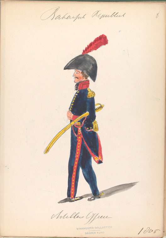 Bataafsche Republiek. Artillerie Officier. 1805