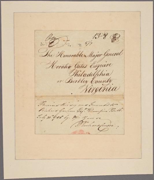 Letter to Maj. Gen. Horatio Gates, Philadelphia or Berkley County, Va.