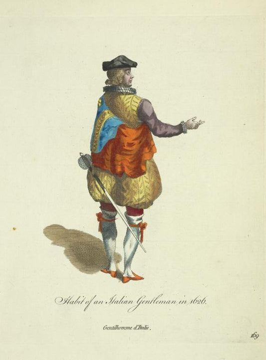 Habit of an Italian gentleman in 1626. Gentilhomme d'Italie.