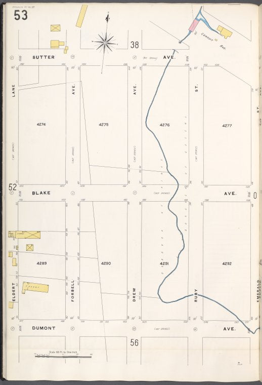 Brooklyn V. 8, Plate No. 53 [Map bounded by Sutter Ave., Emerald Ave., Dumont Ave., Eldert Lane]