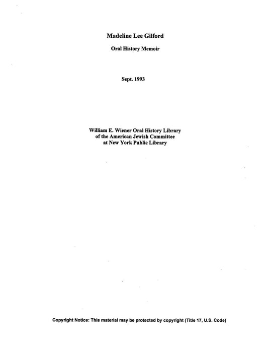 Madeline Lee Gilford: [interview]