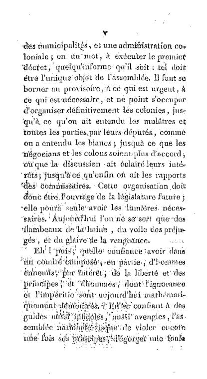 Observations sur l'origine et les progrès du préjugé des colons blancs contre les hommes de couleur