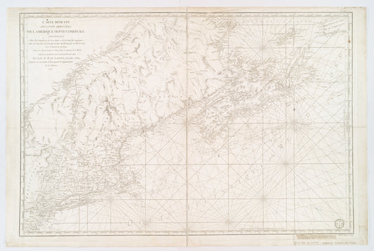 Carte réduite des côtes orientales de l'Amérique septentrionale : contenant celles des provinces de New-York et de la Nouvelle Angleterre, celles de l'Acadie ou Nouvelle Ecosse de l'Île Royale de l'Île St. Jean avec l'intérieur du pays