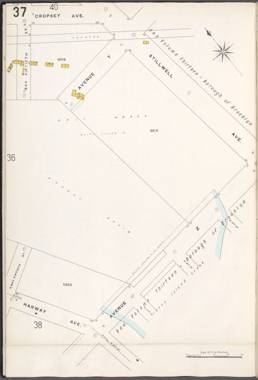 Brooklyn V. 12, Plate No. 37 [Map bounded by Cropsey Ave., Avenue Z, Bay 50th St.]
