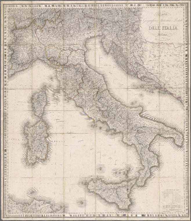 Carta geografica statistica e postale dell'Italia