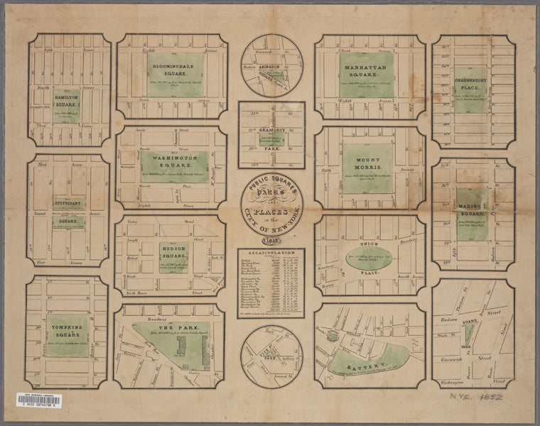 Public squares, parks, and places in the City of New York