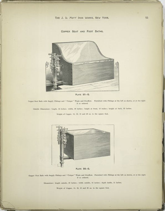 Copper Seat and Foot Baths.