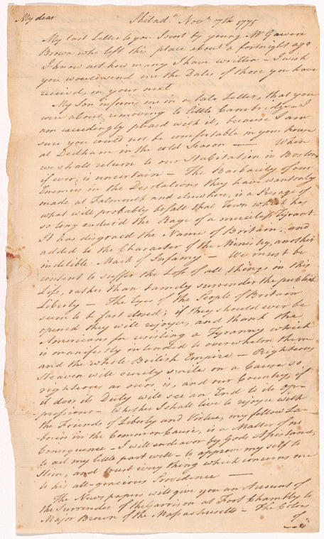 Letter to Elizabeth Adams